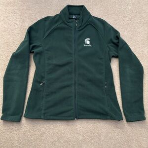 Michigan State Spartans Dark Green Full-Zip Fleece Jacket - Women
